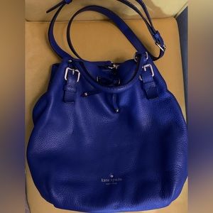 Kate Spade leather bucket bag. Bright blue!